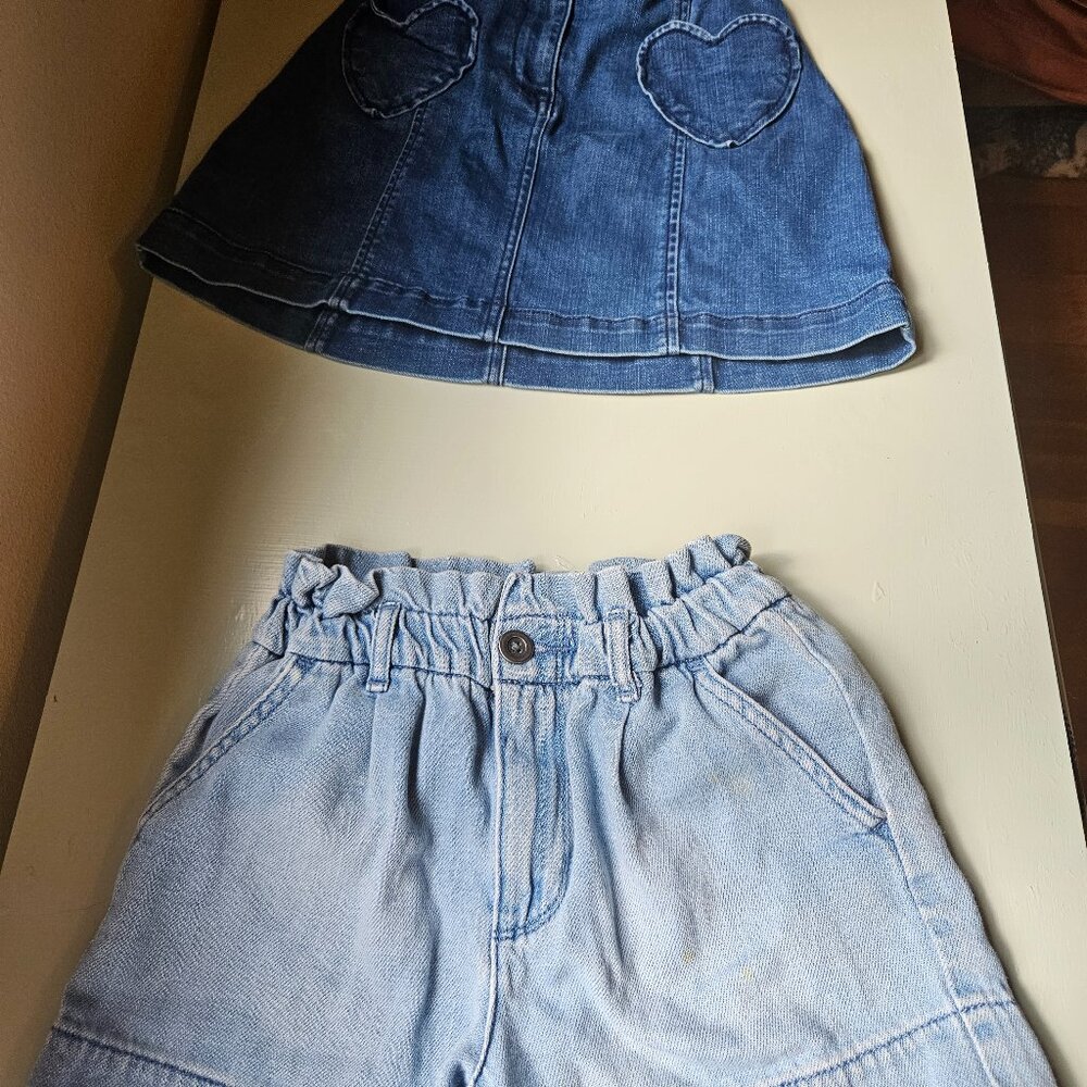 1 crew Cuts Jean skirt 1 Gap Kids jean shorts
